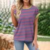 Striped T-Shirt Women Tees 3D Print Short Sleeve Comfortable Sportwear T Shirts