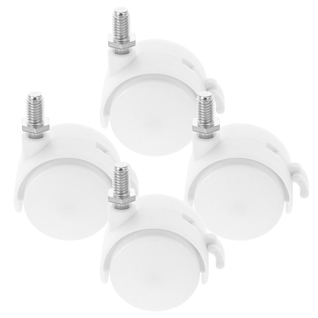 4 Pcs Caster Wheels Brake Casters Cart Grill Chair Suitcase Replacement White for Furniture Office