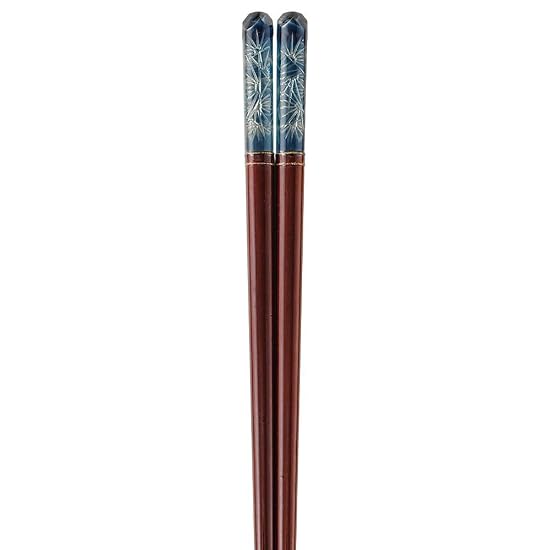 J-kitchens Chopstick Set, 5 Pairs, Acrylic Resin & Natural Wood, Dinner Standard, Akuria Kiriko Mats