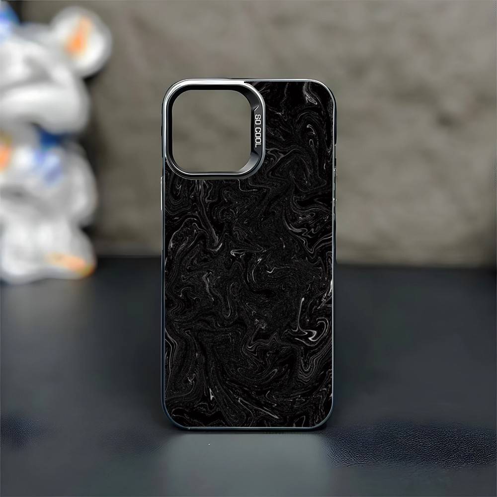 

Чорний матовий протиударний чохол для iPhone 17, 16, 15, 14, 13, 12, 11 Plus, Pro Max з малюнком під карбонове волокно iPhone12PRO