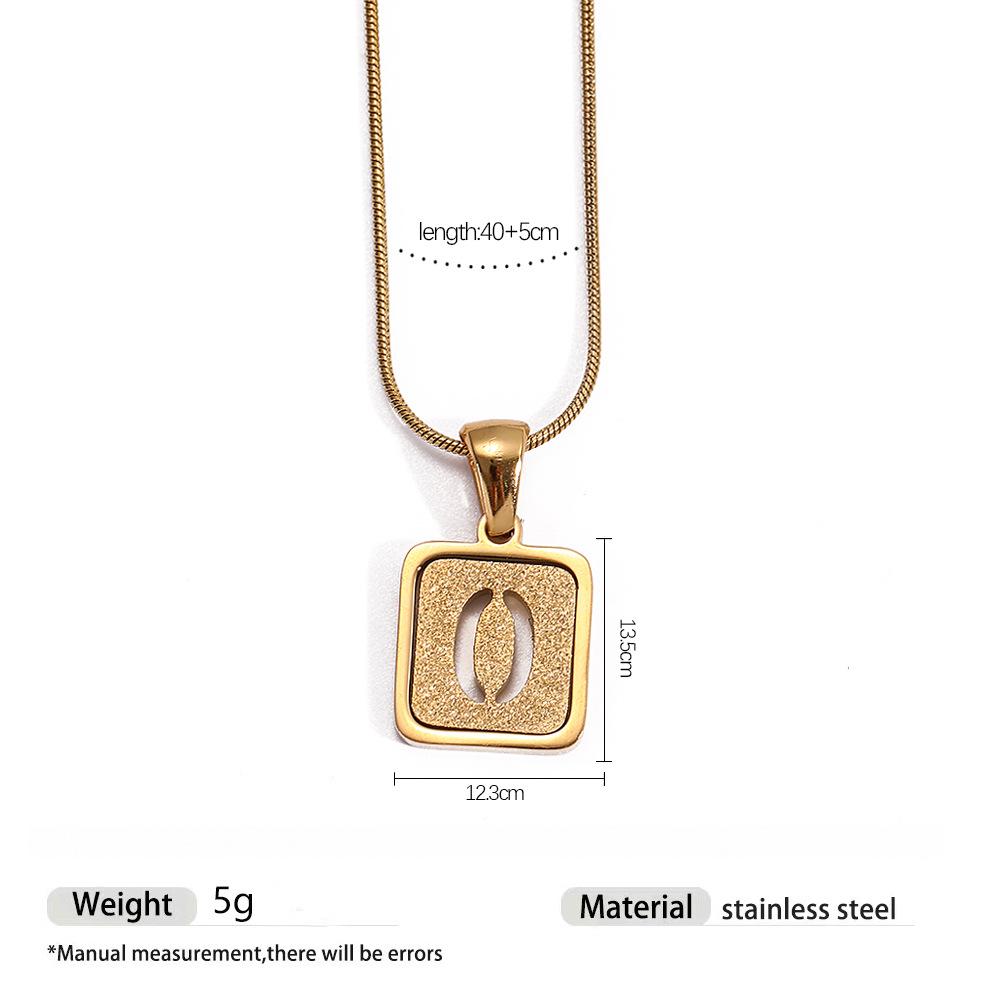 Stainless Steel Electroplated 26-Letter Pendant Necklace with Round Snake Chain