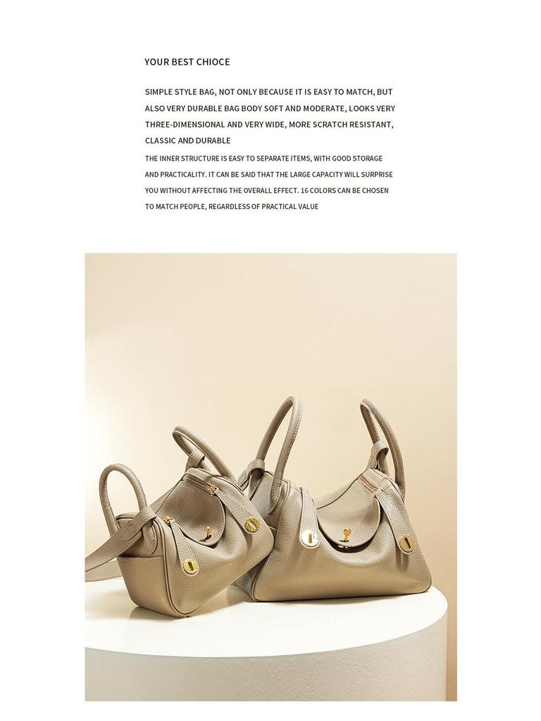 Borsa Dottore TOGO in Vera Pelle di Mucca - Cucita a Mano con Filo Cerato, Sensazione di Lusso, Singola Spalla da Donna, Stile da Pendolare, Best Seller.