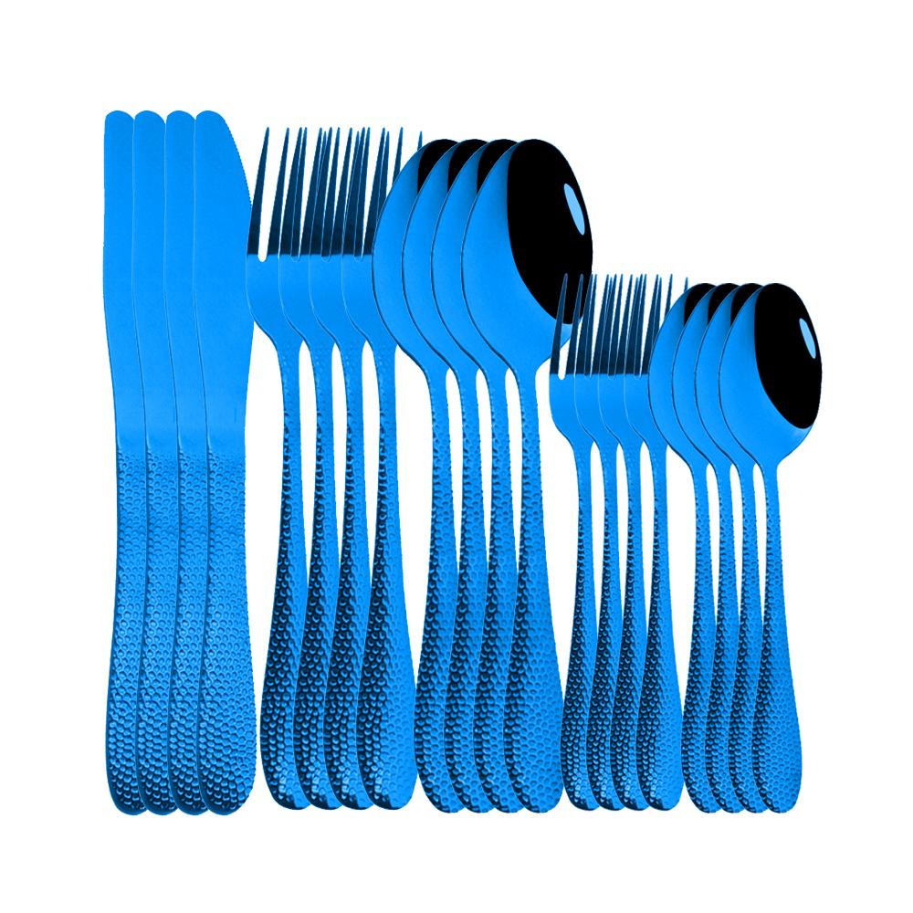 Western Black Tableware Stainless Steel 20Pcs Black Dinnerware Cutlery Set Kitchen Dinner Cake Fork Spoon Knife Flatware Set