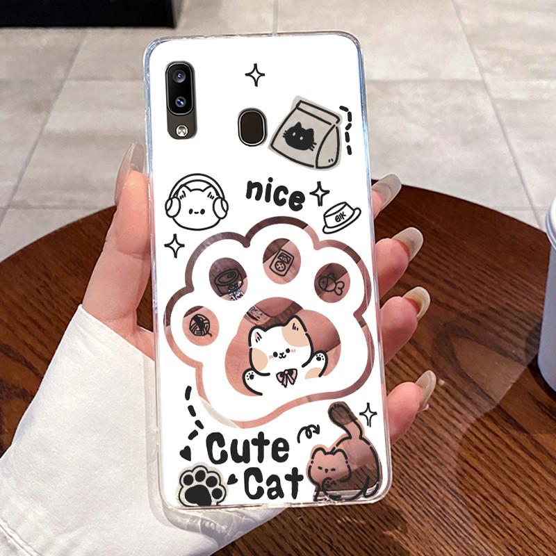 Hülle Für Samsung A20e A202F Hülle A40 A405F Ästhetisch Mode Süße Katze Transparente Rückseite Für Samsung Galaxy A40 Handyhülle
