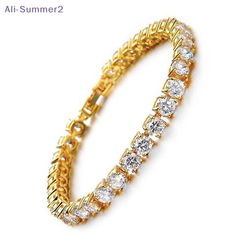 {Summer2} {Summer2} Hiphop Tennis Bracelet 3mm Cubic Zirconia Mens Crystal Link Chain On The Hand Streetwear Jewelry