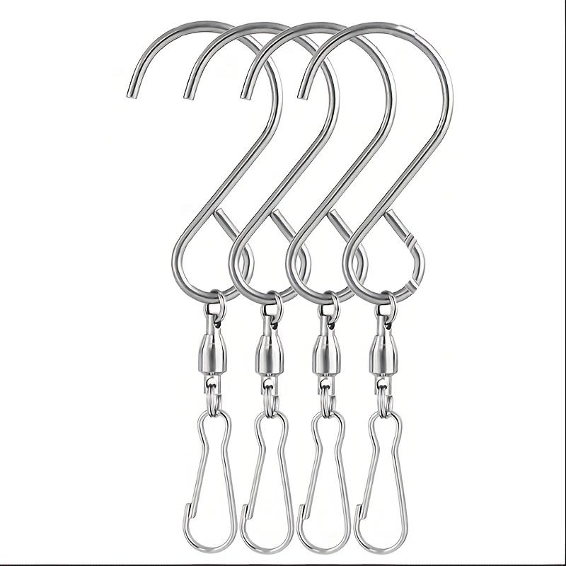 10pcs Stainless Steel Swivel Hooks Clips - Wall-Mounted Rotating S Hooks for Hanging Wind Spinners Wind Chimes Crystal Twisters - Easy Installation