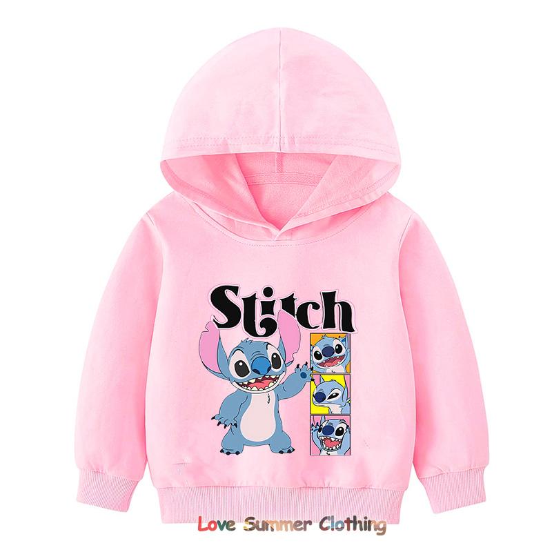 Stitch Hoodie for Kids HD Print Boys Girls Pullover Brother Sister Matching Hoodies Polyester  Casual Girls Sweatshirt Fall Age 4-14