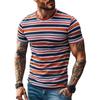 Fashion Stripe 3D Printed T Shirts For Men Summer Casual Crew Neck Short Sleeve T-shirt Loose Quick Dry Breathable Tees Tops