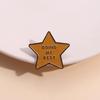 Inspirational Star-Shaped Metal Brooch with 'DING MY BEST' Lettering