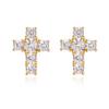 Women's Earrings New Model Sparkling Zirconia Inlaid Exquisite Cross Fashion Casual Earrings Unique Trendy Niche Ear Accessories