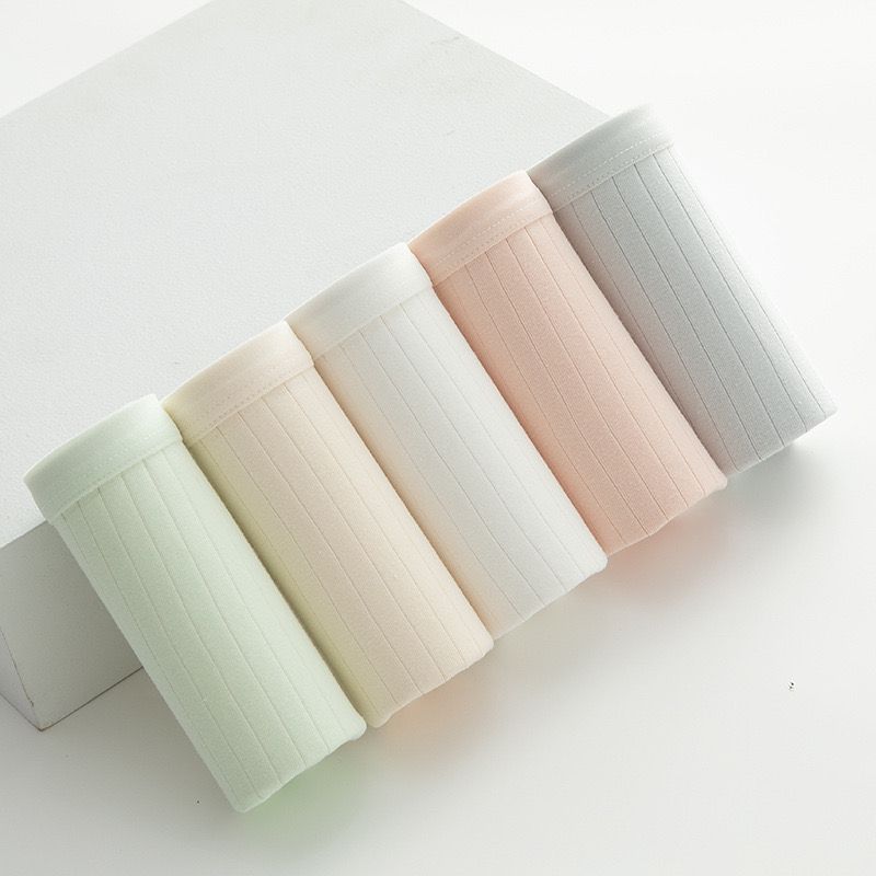 5PC Cotton Underwear for Girl Student Briefs Panties for Women