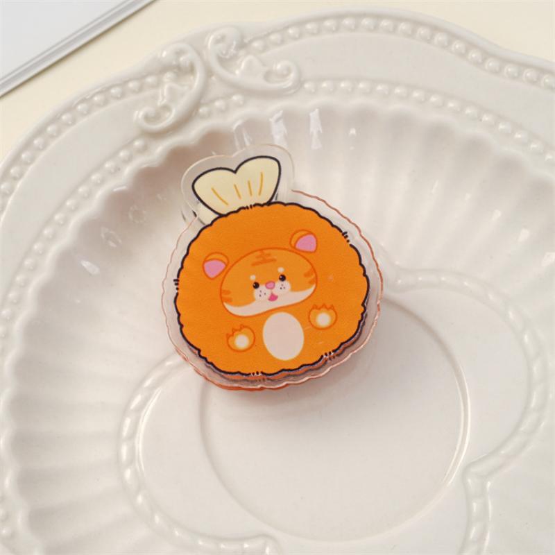 5Pcs Cute Cartoon Acrylic Double-Sided Pp Clip Original Multifunctional Clip Student Storage Clip Exam Paper Clip