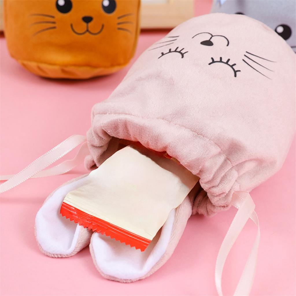 10PCS Easter Bunny Gift Bags Velvet Rabbit Pouch for Valentines Chocolate Candy Wedding Birthday Party Favor Packing