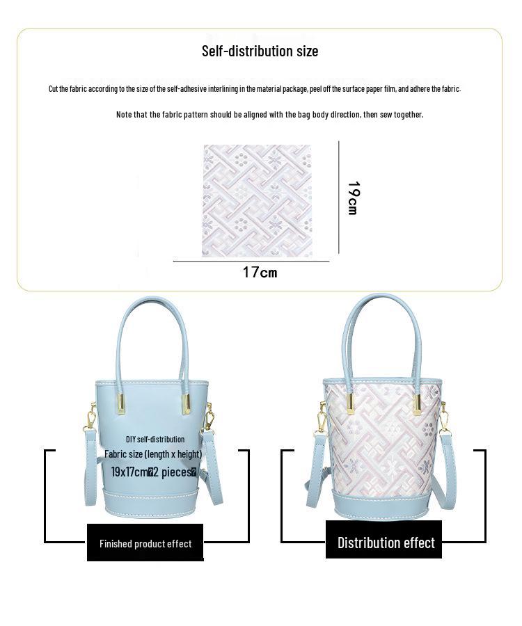 2025 DIY Song Brocade Fabric Large Bucket Shoulder Bag - Chinese Style