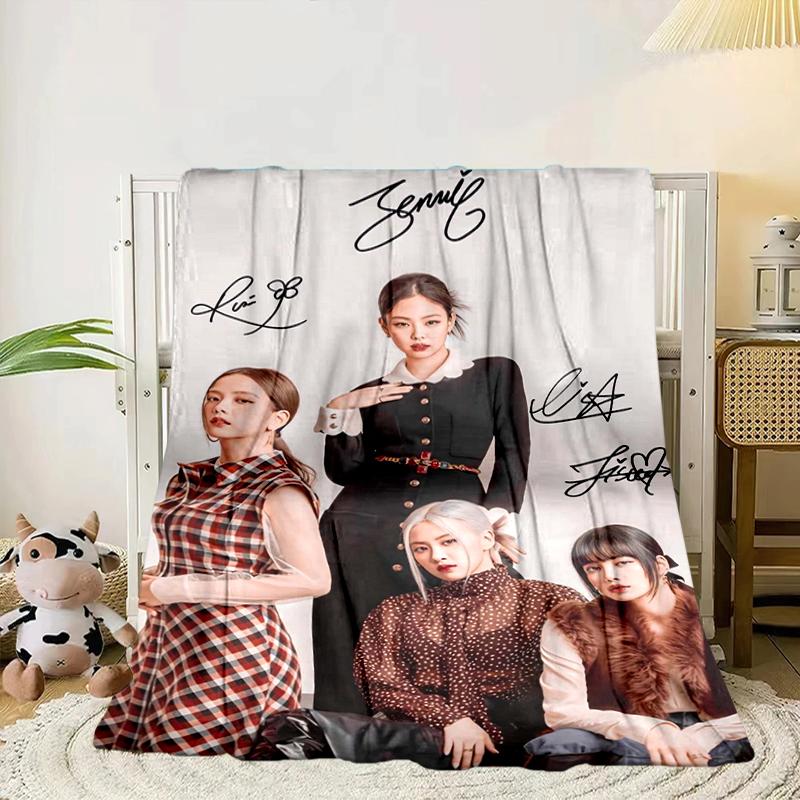 kpop pink Show Performance Blanket Flannel Blanket for bed, sofa, Camping, Hiking, Picnic Essentials, gift for family Fan gifts