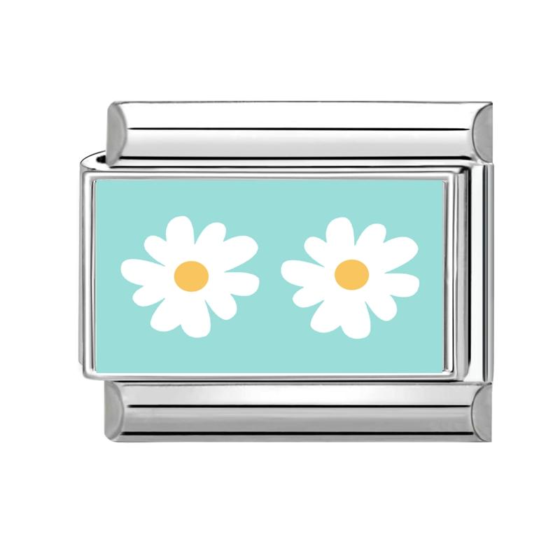 Creative Sunflower Coffee Star Strawberry Eyes Butterfly Italian Charm Links Fit 9mm Stainless Steel Bracelet DIY Making Gift