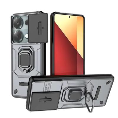 For Xiaomi Redmi Note 12 13 Pro 4G Back Cover Shockproof Armor Case Slide Camera Lens Protect Magnetic Stand Holder Phone Cases