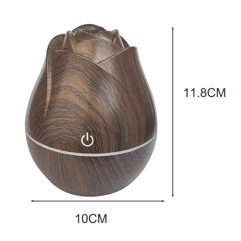 Nawilżacz z usłojeniem palisandru USB do samochodu cichy do sypialni uzupełnianie wody kolorowy gradient światła maszyna do aromaterapii
