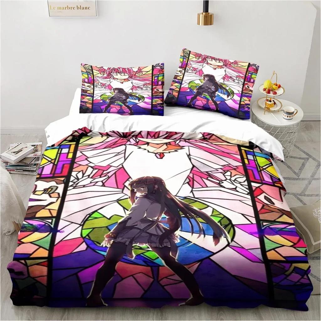 Puella Magi Madoka Magica Bedding Set Bedroom Soft Modern Bedspreads Comefortable Kids Duvet Cover Quilt Cover And Pillowcase