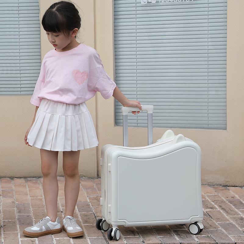 Valigia da cabina cavalcabile per bambini da 20 pollici: Trolley da Viaggio in Pelle per Ragazzi e Ragazze