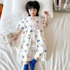 Lightweight Pure Cotton Short Sleeve Baby Sleeping Bag - Anti-kick, Breathable One-piece Pajamas & Crawling Romper for Home Wear