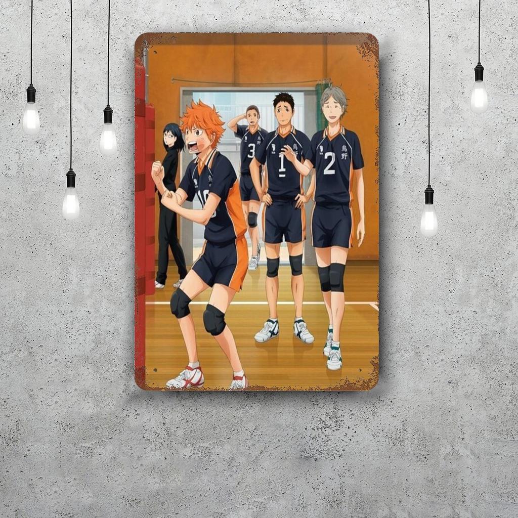 Haikyu Hinata Animation Vintage Metal Tin Signs Posters Decor Retro Metal Plaque Wall Art Decor for Garage Bar