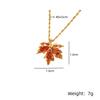 1 Pcs Luxury Cool Breeze Maple Snowflake Gold Plated Copper Pendant With Stainless Steel Chain Combination Necklace