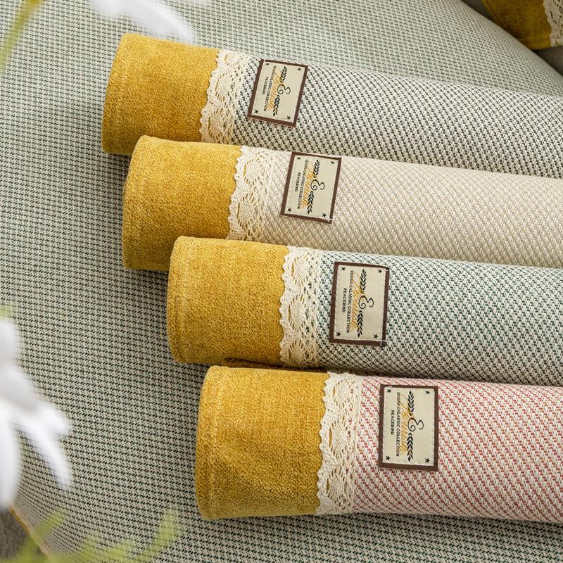 Bawełniano-lniana poduszka na sofę Cztery pory roku Uniwersalna Antypoślizgowa Prosta Nowoczesna Lniana poduszka na siedzenie Zielony pokrowiec na sofę Ręcznik