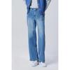Wide Denim Pants Diagonal Cut Badp13611