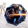 Viking Warrior with Sword Circular Art PrintUmbrella, Portable 3-Fold Compact Umbrella for Men & Women Gift