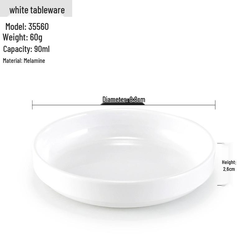 Melamine Small Bowl - Imitation Porcelain Shallow Dish for Restaurants & Canteens