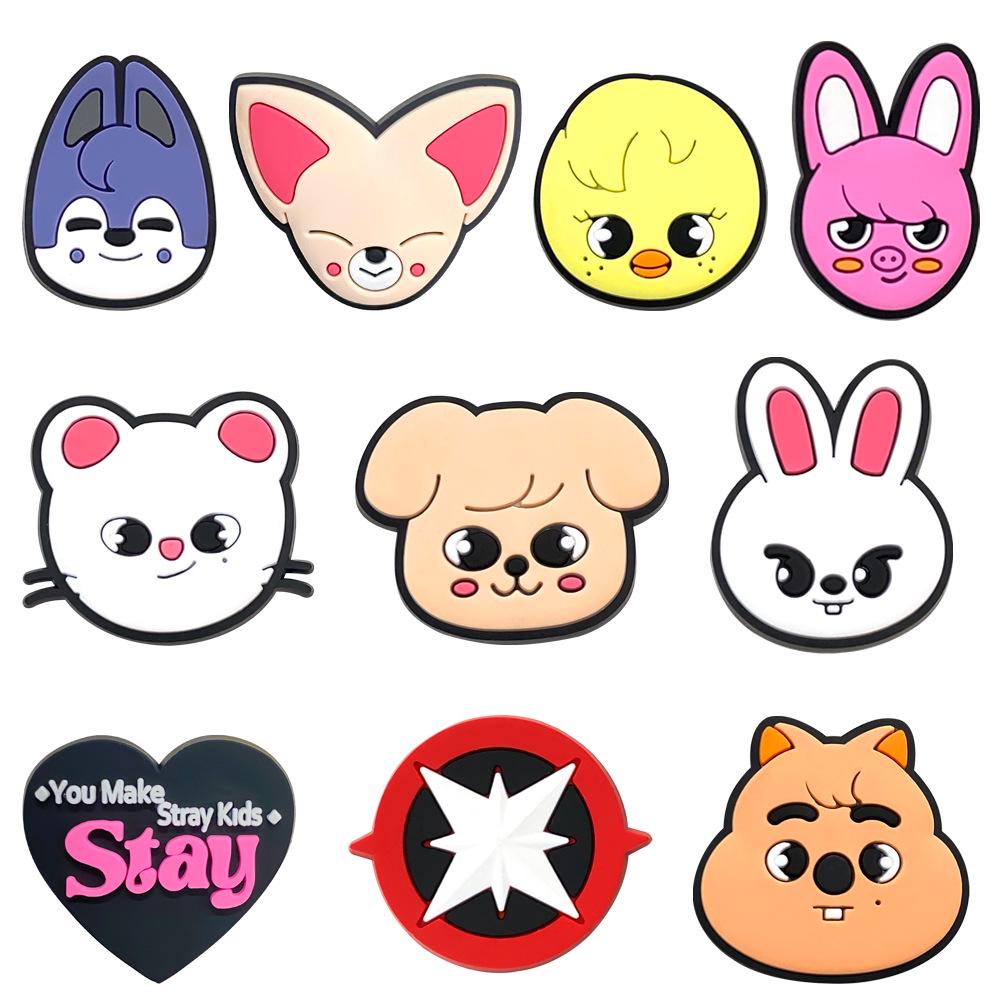 Stray Kids Shoe Charm Set: PVC Soft Rubber Clog Accessories for DIY Croc Decoration