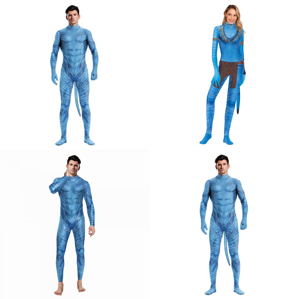 Avatar Inspired Halloween Costume Milk Silk Bodysuit For Fantasy Role Play
