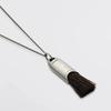Korean Cha Jingyuan Style Tassel Necklace with Brush Pendant – Elegant, Niche Design, Long Chain for Sweaters