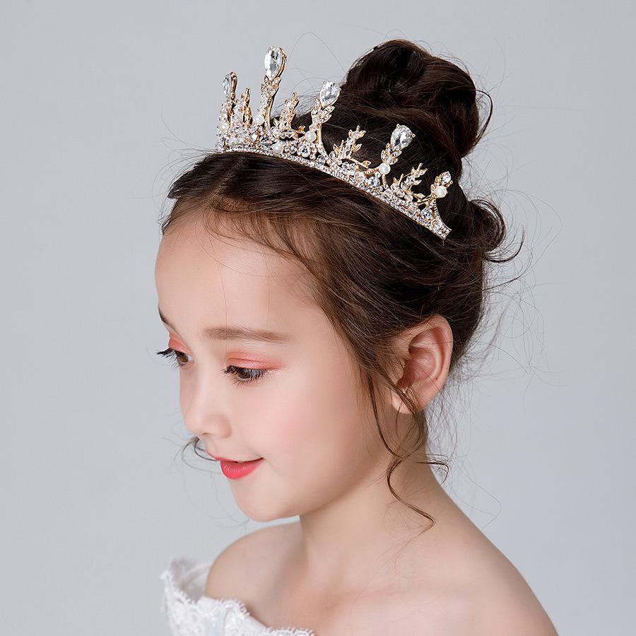 Crystal Tiara Headpiece for Girls – Golden Frozen Elsa Crown Hair Accessory