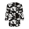 Women's T Shirt Tee Print Button  3/4 SleeveDaily Weekend Fashion Basic V- Neck Regular Top