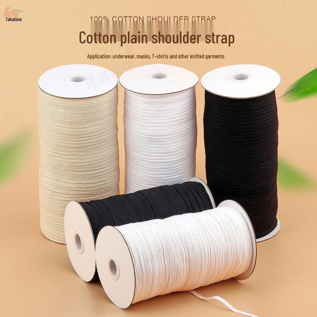 Expert Cotton Shoulder Strap: Off-White/Black/Beige Woven Rope 0.5-0.7cm