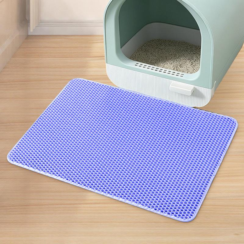 Large EVA Cat Litter Mat with Double Layer Anti-Tracking Design 11.81in × 11.81in
