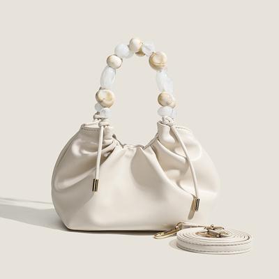 Torba Wiadro Damska Tekstura Perłowy Łańcuch Do Noszenia Torba Chmurka Prosta Moda Torba Jednoramienna Crossbody