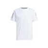 Adidas Aeroready Core T-Shirt With Striped Cuffs Casual Breathable Crew Neck Short Sleeve Men Tops White HS9040