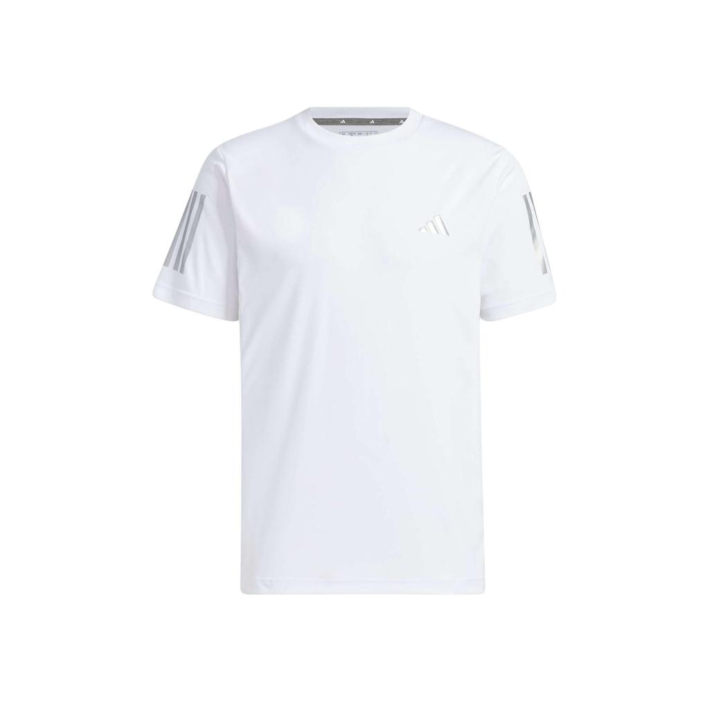 Adidas Aeroready Core T-Shirt With Striped Cuffs Casual Breathable Crew Neck Short Sleeve Men Tops White HS9040