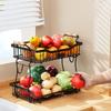 Space Saving Metal 2 Layer Produce Organizers With Rustproof Easy Cleaning Surfaces Home Storage Solution