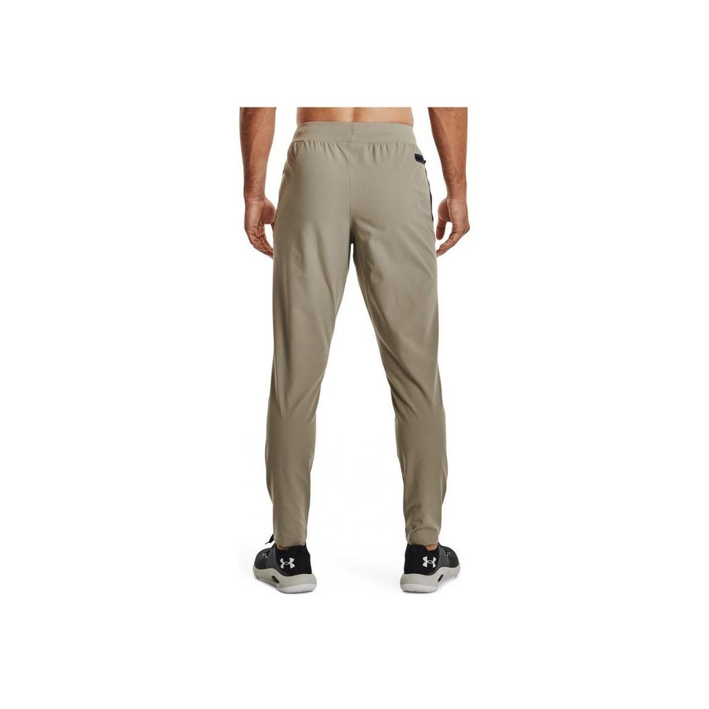 Under Armour Small Logo Print Elastic Waist Casual Straight Leg Pants Men Pants Khaki 1352028-037