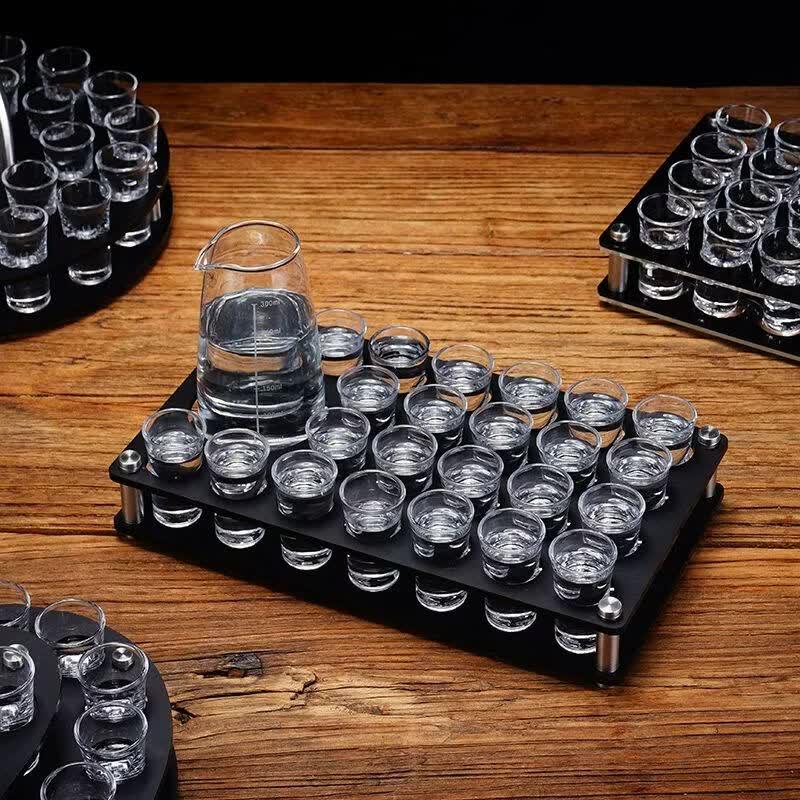 Frosted Retro Acrylic Shot Glass Holder