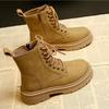Women's Mid-calf Boots Summer British Style Thick-soled Short Boots Versatile Motorcycle Yellow Boots