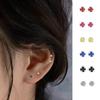 S925 Sterlingsilber Strass Mini Steckerohrringe und Ohr Manschette Set für Piercings