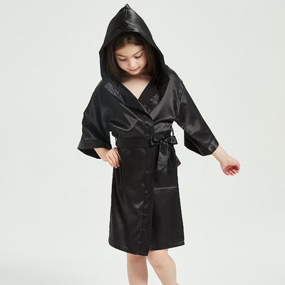 Vestaglia Monocolore con Cappuccio per Bambini - Accappatoio per Ragazzi e Ragazze, Costume per Performance o Sfilata, Abbigliamento da Casa in Imitazione Seta.