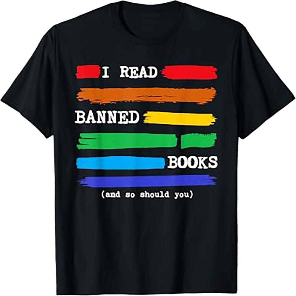 I Read Banned Books Colorful National Librarian Week Gift Read Books T-Shirt Unisex T-Shirt