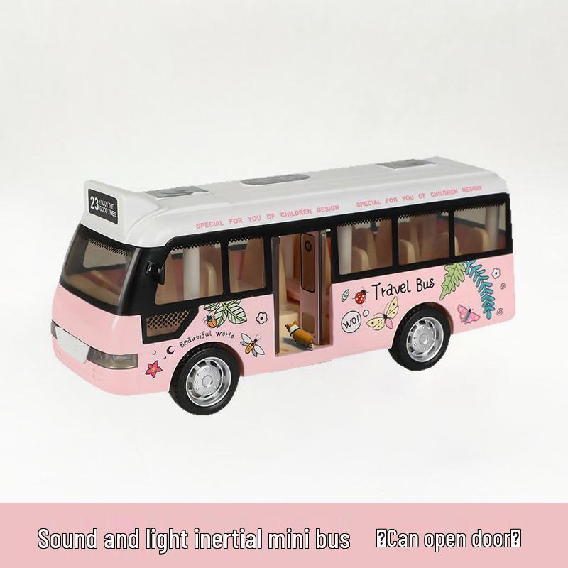 Children's Double-Decker Bus Toy: Convertible Police/Sightseeing Model with Openable Doors, Sound, Light & Inertial Motion