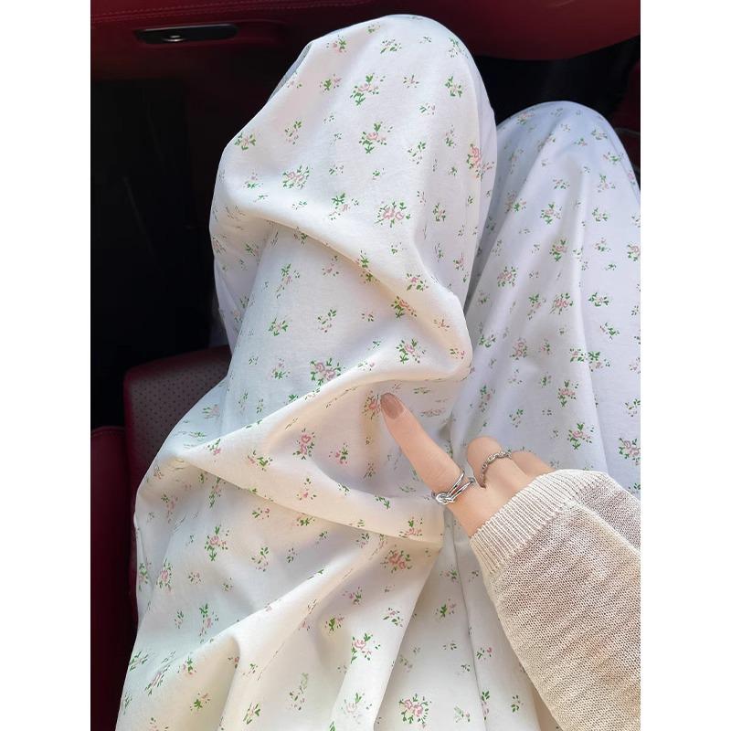 

Women s Relaxed Fit Small Floral Wide-Leg Pants, Summer 2025 Collection - Thin, Long, Straight-Leg Casual Yamamoto Pants S (80-95 jin)